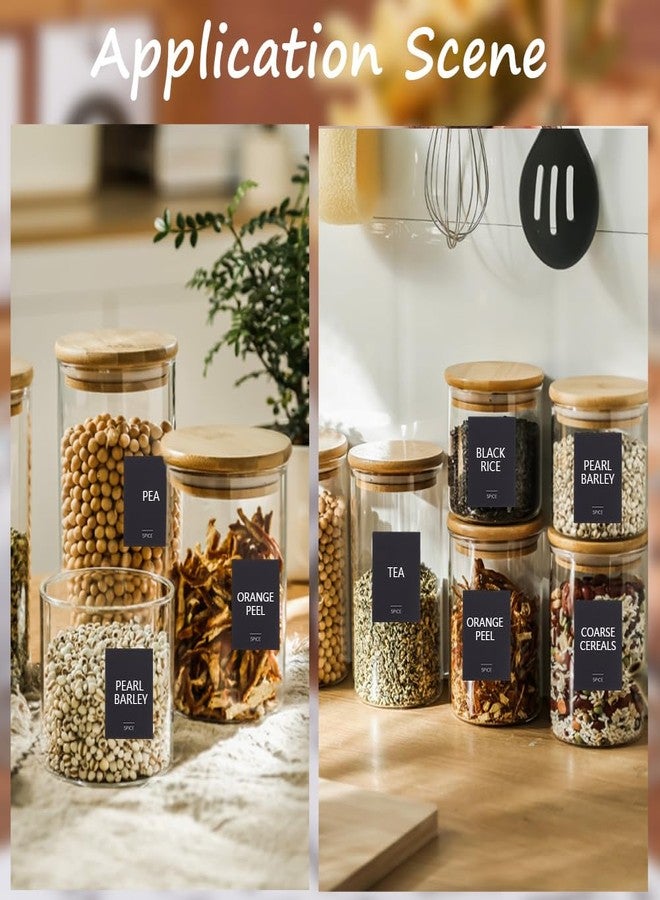 SOFPLATE 600Pcs 2 x 1.5In Black Spice Jars Labels Stickers Preprinted Waterproof Spice Bottle Stickers Rectangle Oil Resistant Labels for Kitchen Pantry Home Laundry Bathroom Organization Supplies - Image 4